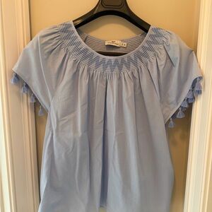 Vineyard Vines Sky Blue Tassel Blouse
